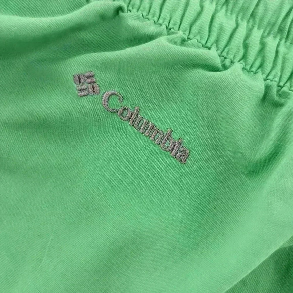 Columbia Shorts Women M Green Blue Chino Pockets Hiking Drawstring 4" Inseam - Picture 11 of 14